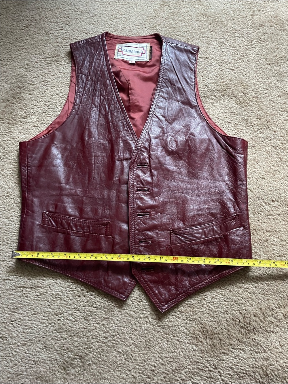 Cassablanca Men's Burgundy Leather Vest